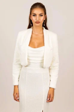 Adrianna Faux Fur Jacket - White