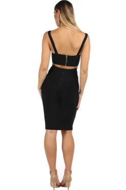 Angeline Bandage Crop Top - Black