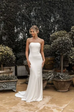 Angelisa Strapless Satin Gown - Ivory