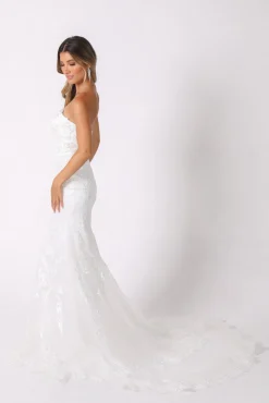 Ariyah Strapless Lace Wedding Gown - Ivory