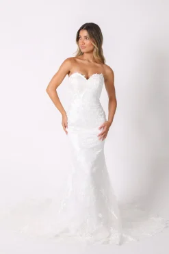 Ariyah Strapless Lace Wedding Gown - Ivory