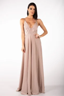 Charmaine Dress - Shimmer Nude (XS - Clearance Sale)