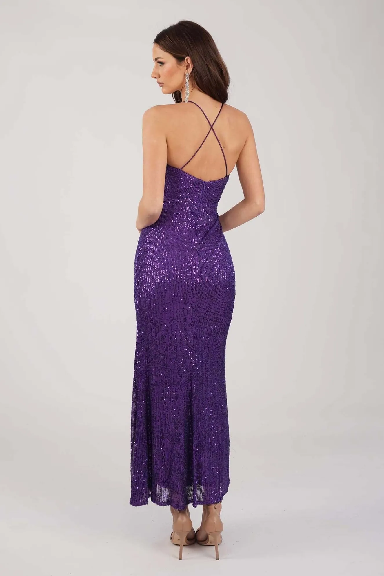Clarice Sequin Maxi Dress - Purple