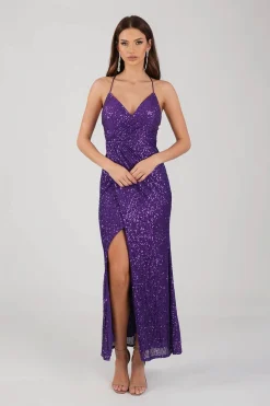 Clarice Sequin Maxi Dress - Purple