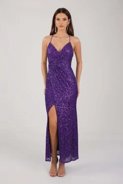 Clarice Sequin Maxi Dress - Purple