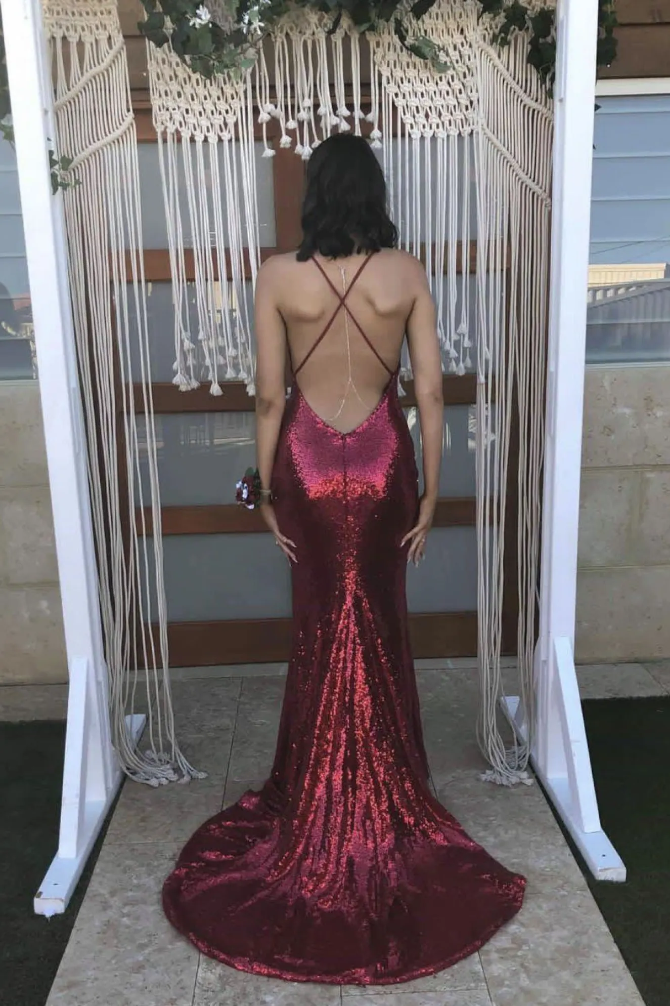Estelle Gown - Wine (XL - Clearance Sale)