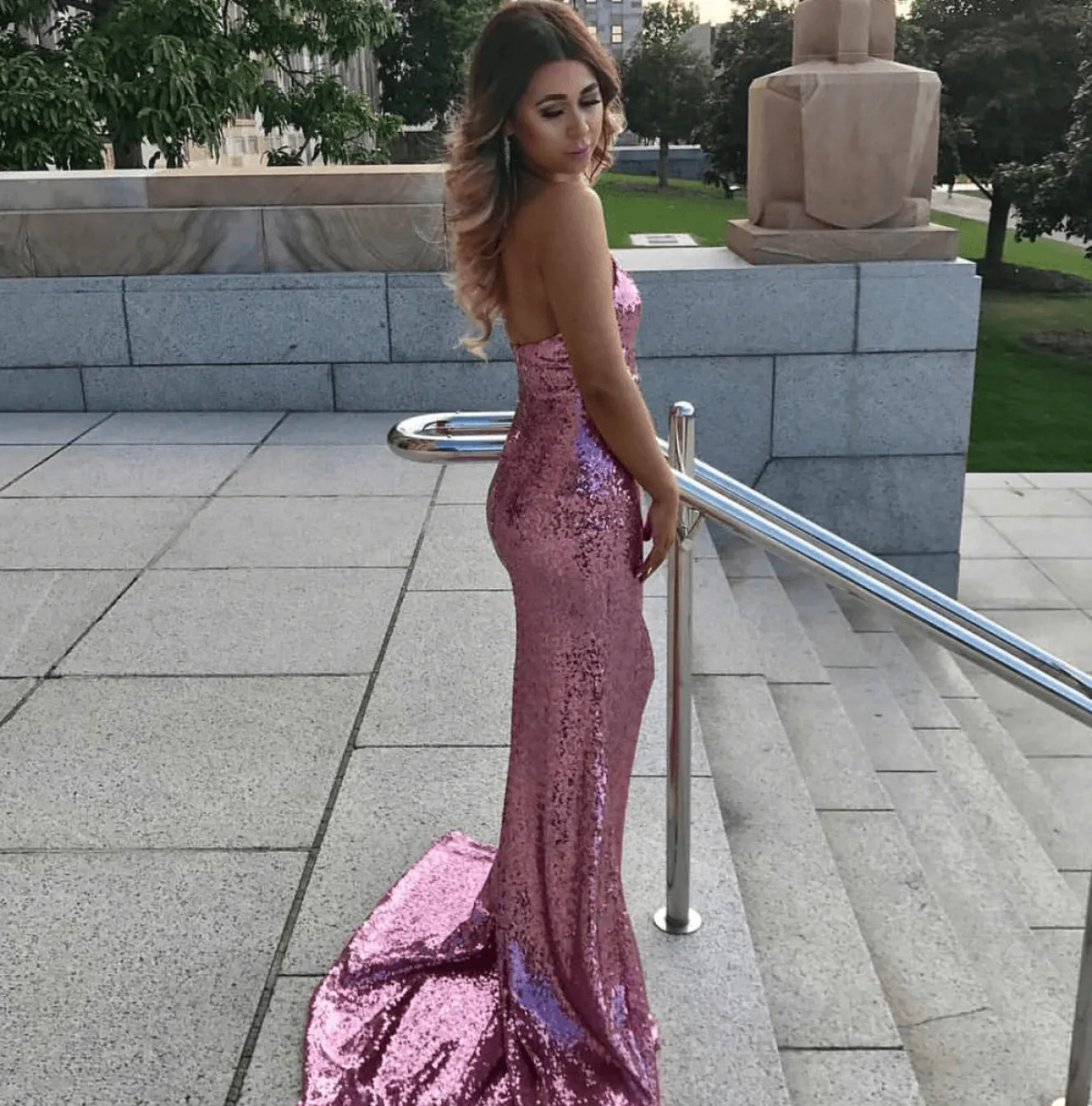 Estellina Gown - Pink Orchid (M & XL - Clearance Sale)