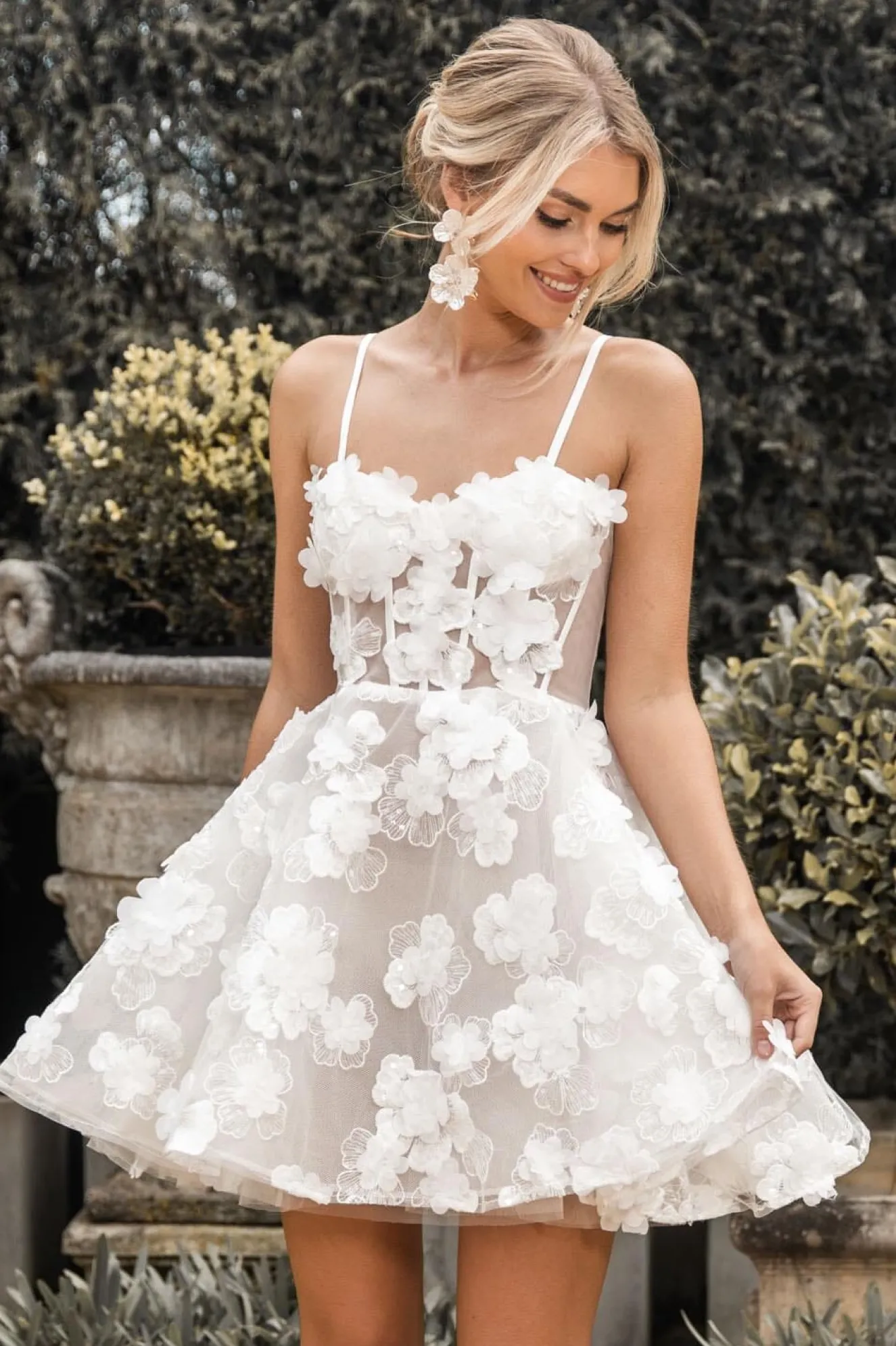 FRANCINE 3D Flower Mini Dress