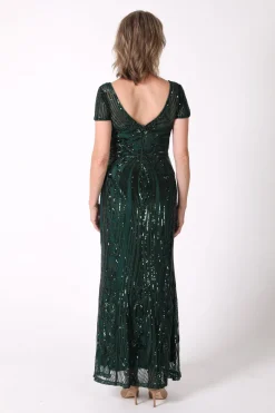 Greta Sequin Maxi Dress - Emerald Green