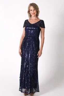 Greta Sequin Maxi Dress - Navy