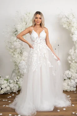 IRENE Gown in Ivory/Champagne