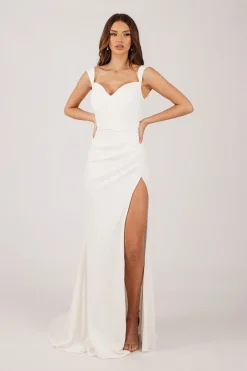 KALINA Satin Gown - Ivory