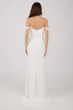 KALINA Satin Gown - Ivory