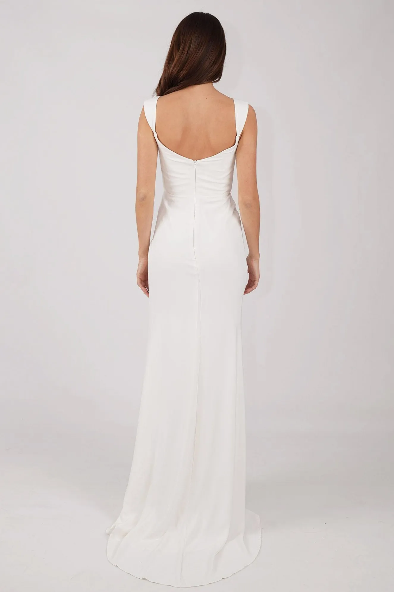 KALINA Satin Gown - Ivory