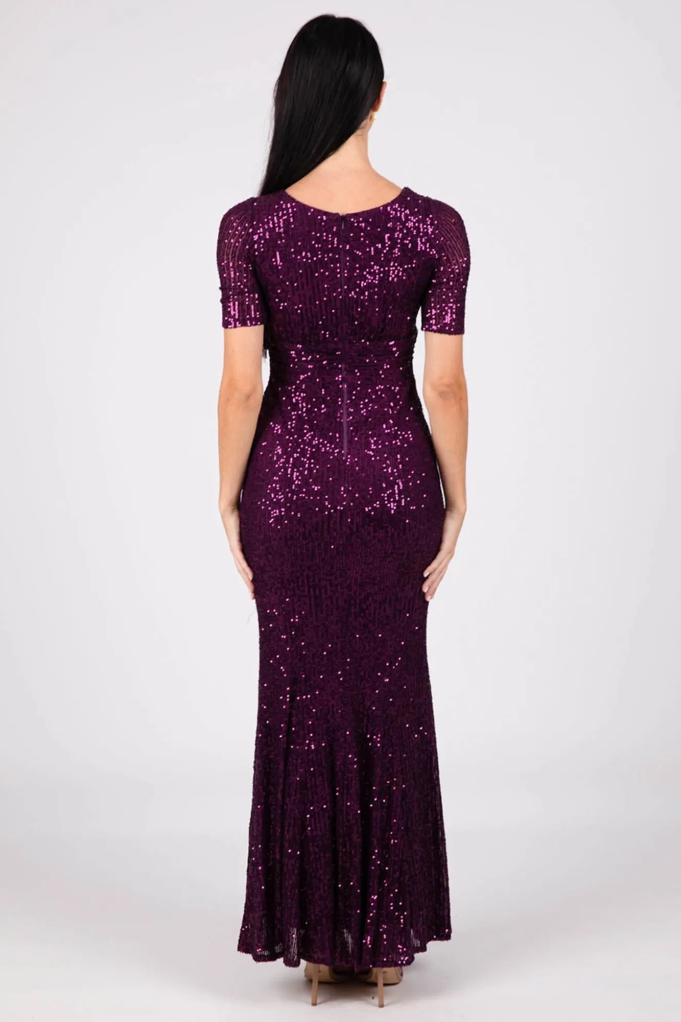 Linda Sequin Maxi Dress - Purple (S & L - Clearance Sale)