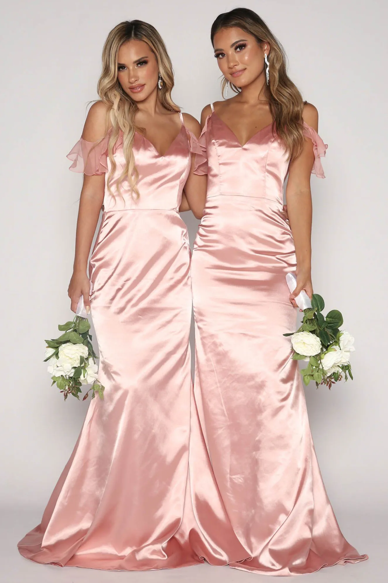Malani Satin Maxi Dress - Blush Pink (XS - Clearance Sale)