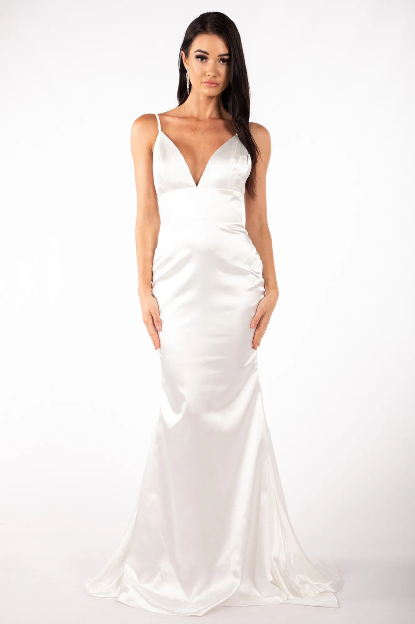 Penelope Satin Gown - Ivory (L & XL - Clearance Sale)