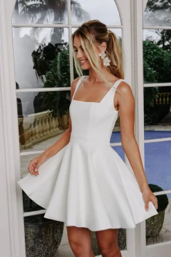PERLA Flared Mini Dress - Ivory