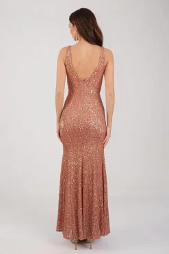 Reyna Sequin Gown - Dusty Rose (XS - Clearance Sale)