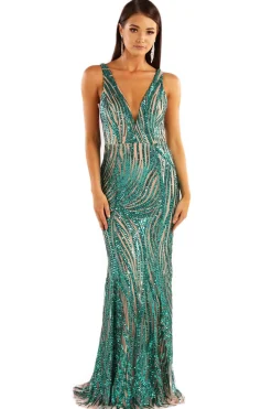 Sapphira Sequin Gown - Emerald Green