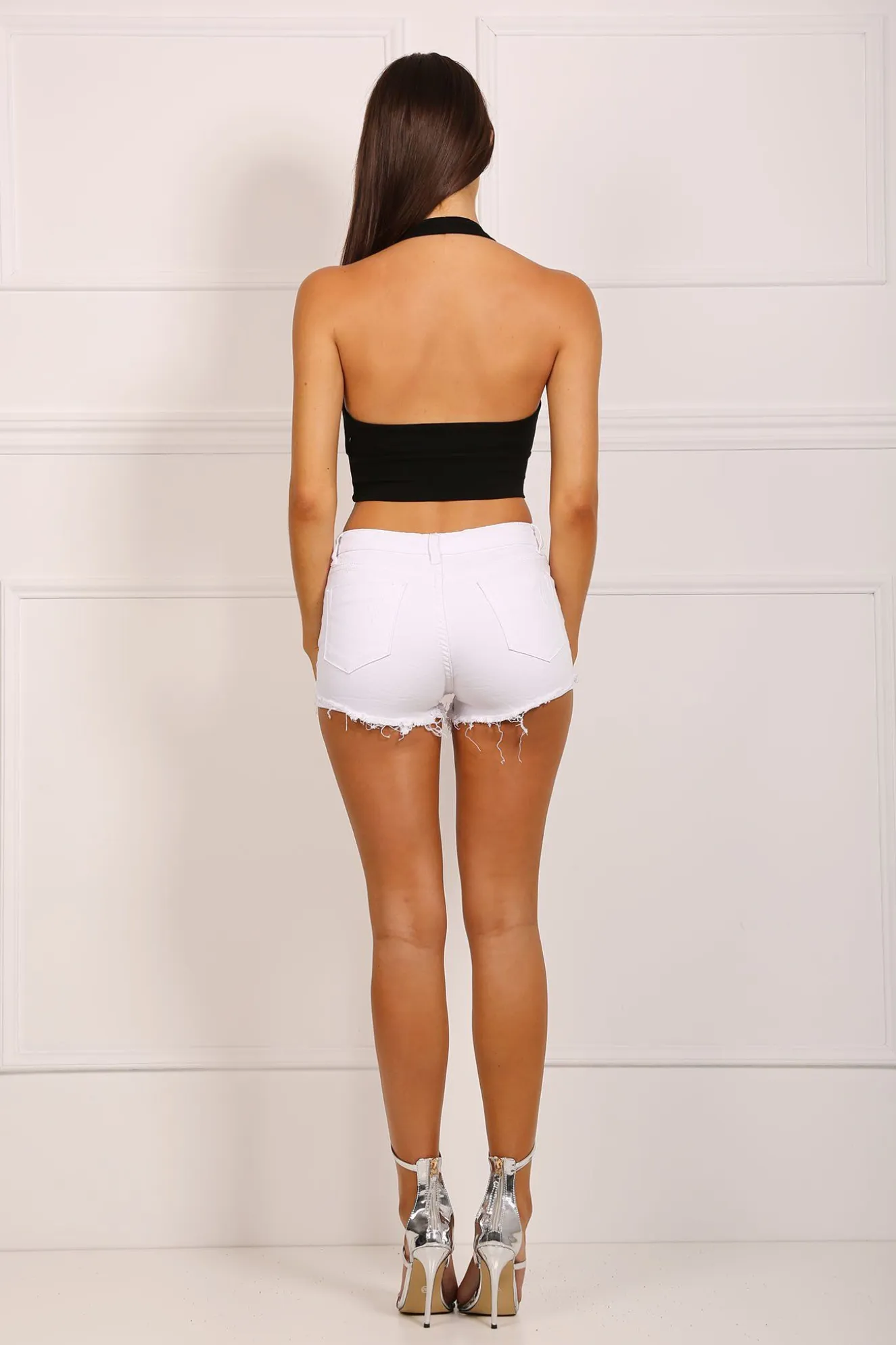 Tori Mid Rise Hotpants - White